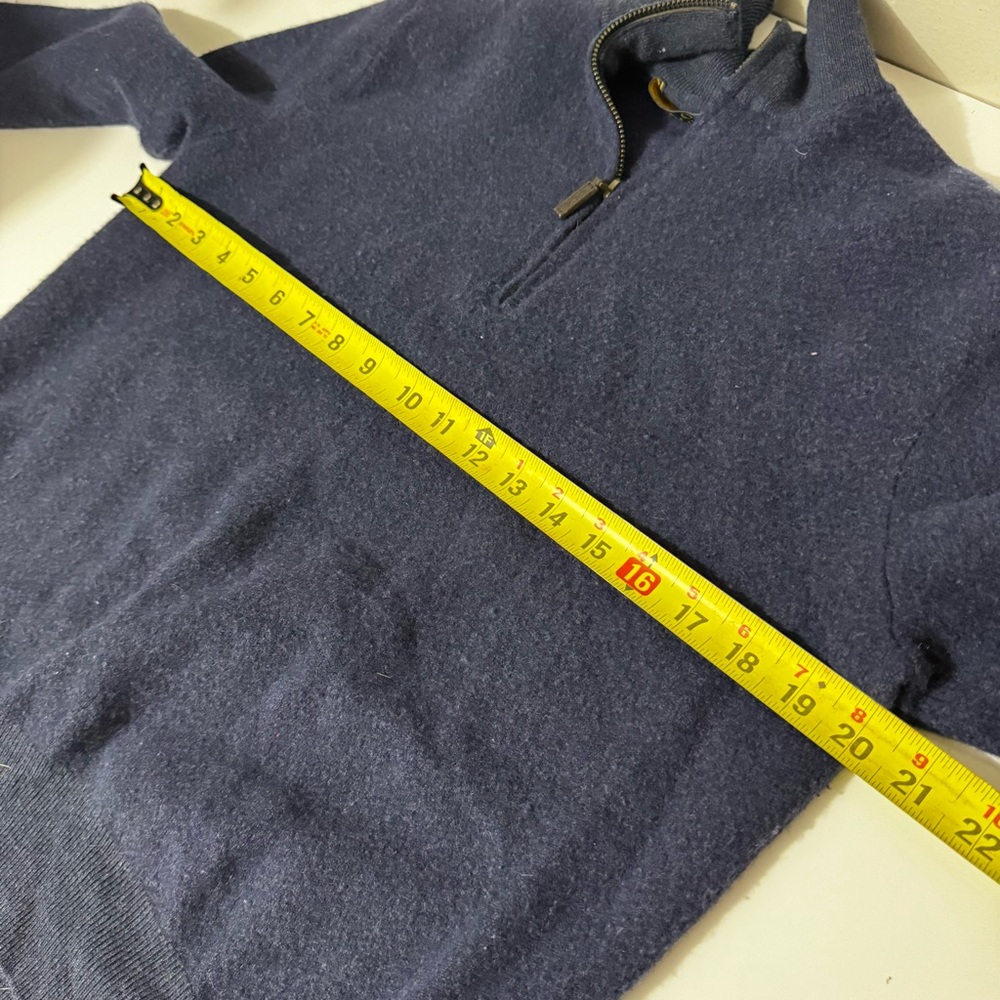 Ralph Lauren 100% Marino wool Men's Dark navy Blue Zip-Up pullover sweater - Picture 6 of 7